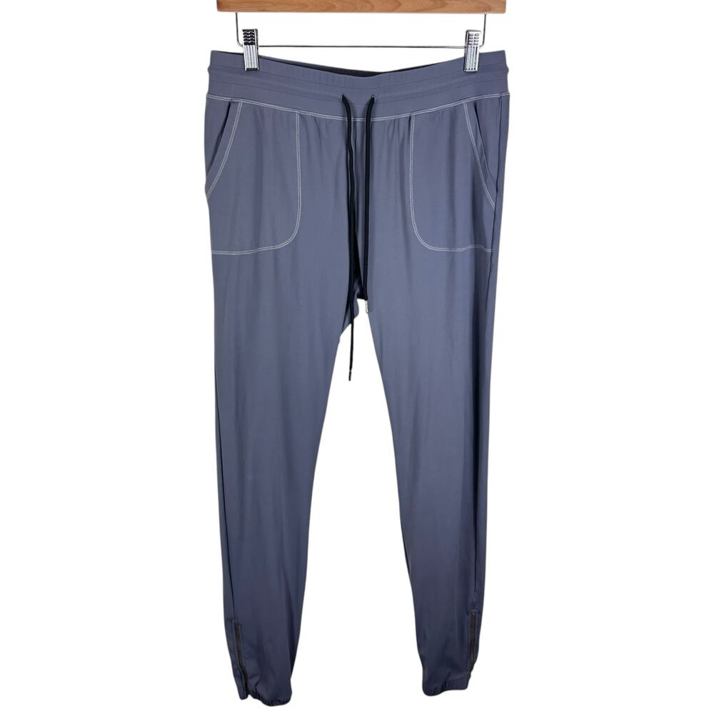 Zyia Active Peak Gray Drawstring Waist Stretchy Legging Zipper Joggers Size S‎